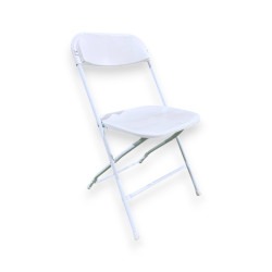 White plastic chairs